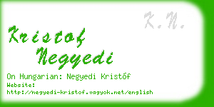 kristof negyedi business card